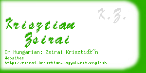 krisztian zsirai business card